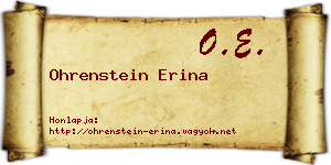 Ohrenstein Erina névjegykártya